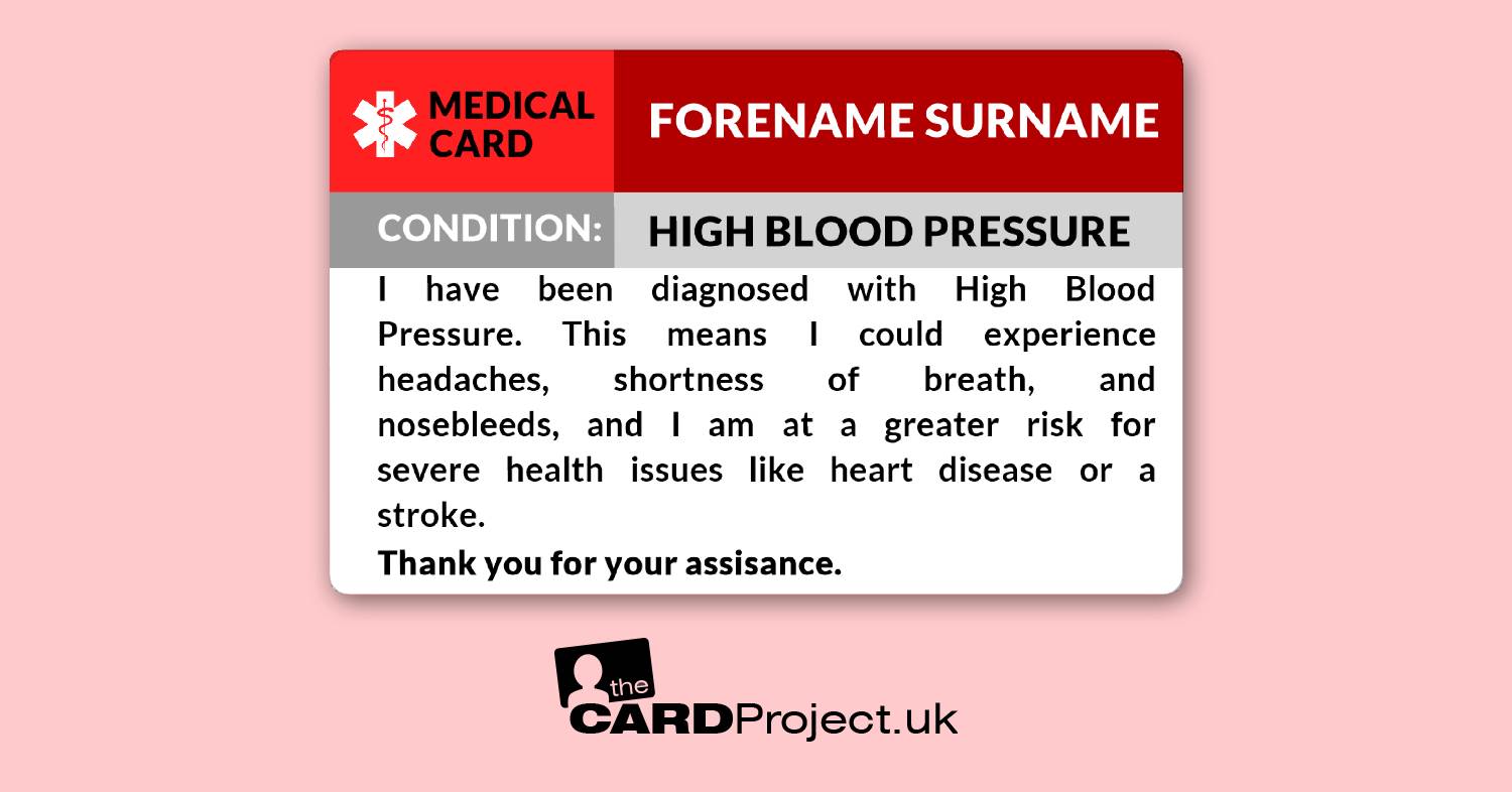 High Blood Pressure Card  (FRONT)